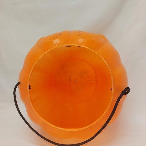 Vtg Norfolk Halloween Pumpkin Blow Mold Pail Bucket Trick-or-treat Made In USA - Picture 6 of 6